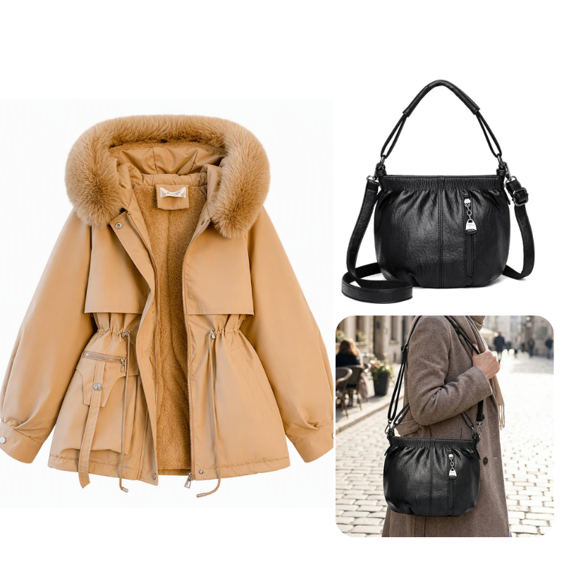 Amélie Cinched Faux Fur Parka