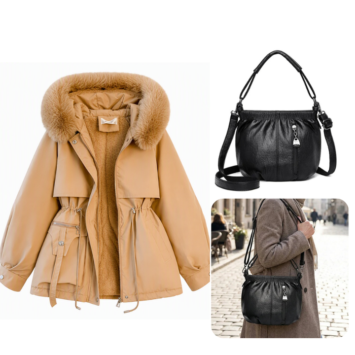 Amélie Cinched Faux Fur Parka