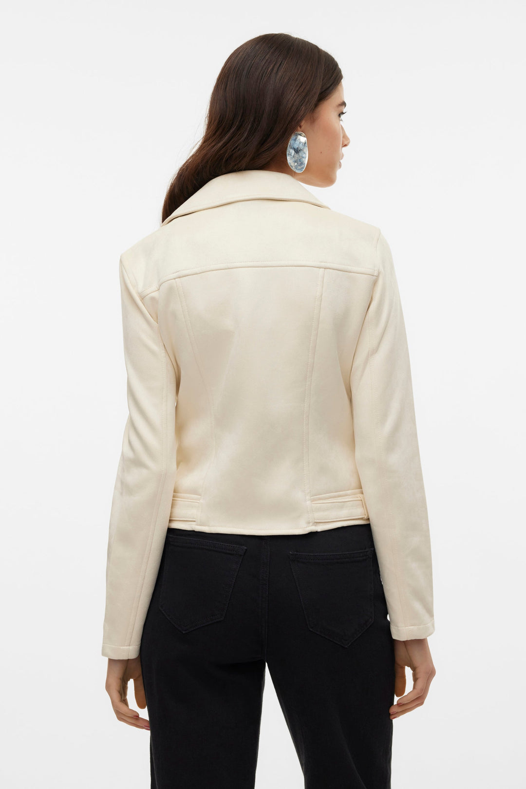 Birch Ivory Leather Biker Jacket