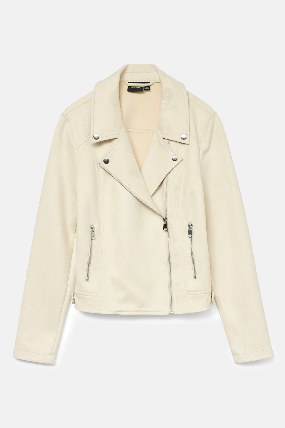 Birch Ivory Leather Biker Jacket