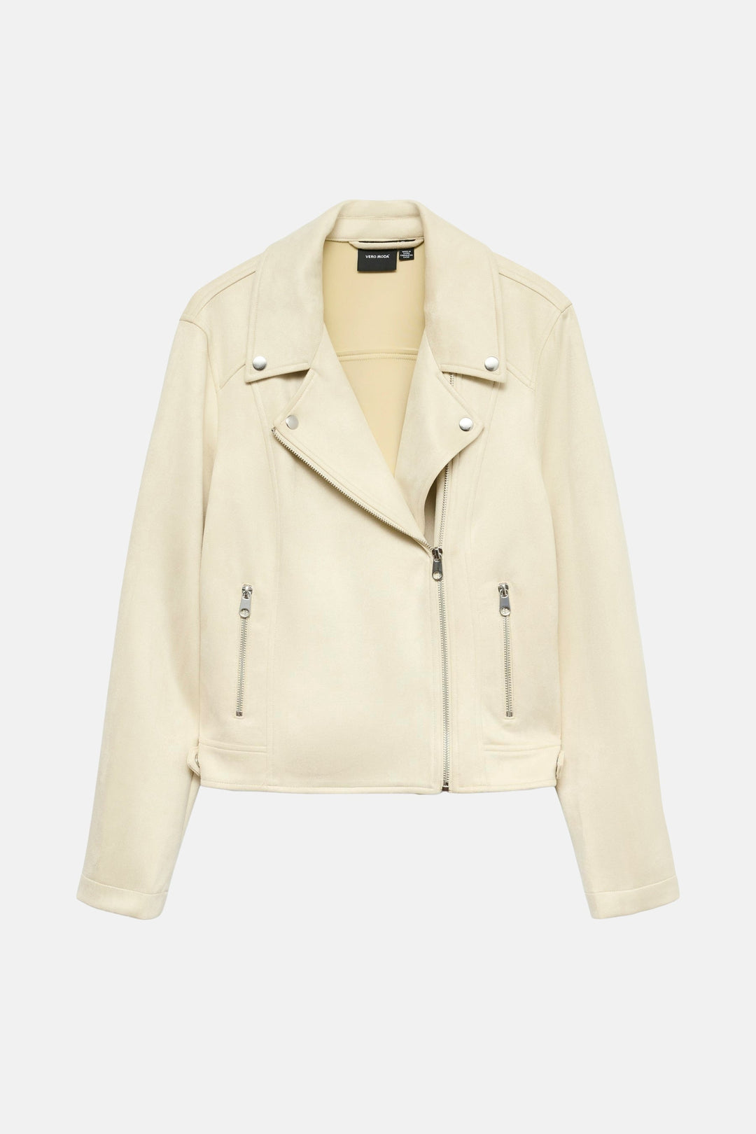 Birch Ivory Leather Biker Jacket