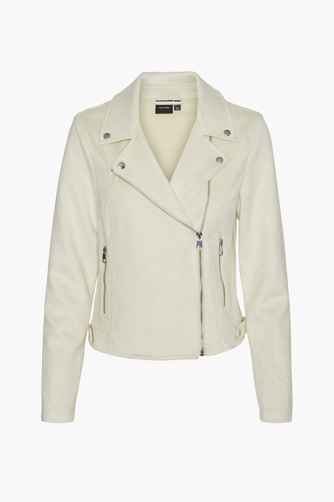 Birch Ivory Leather Biker Jacket