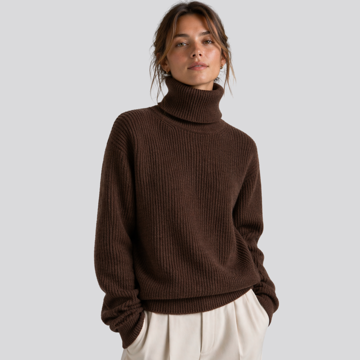 Sylvette | Oversized Merino Wool Turtleneck Sweater
