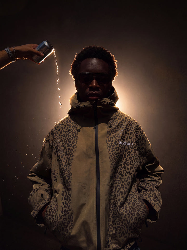 Water Reactive Cheetah Rain Jacket - Green