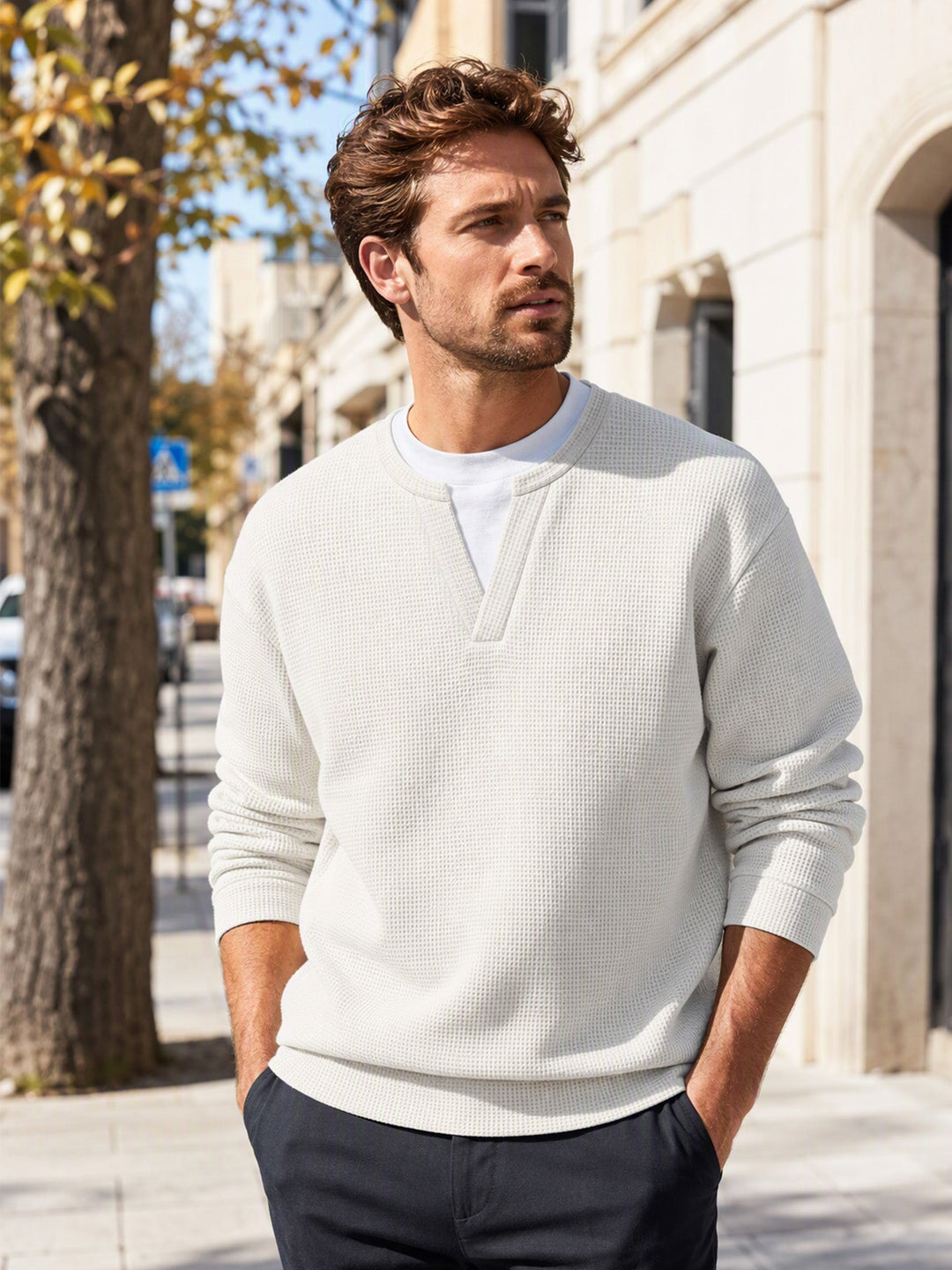 Layered Comfort Waffle Tee