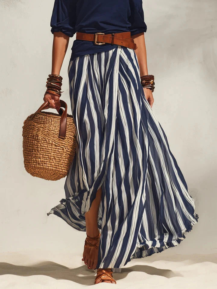 Nautica | Striped Chiffon Skirt Top Set