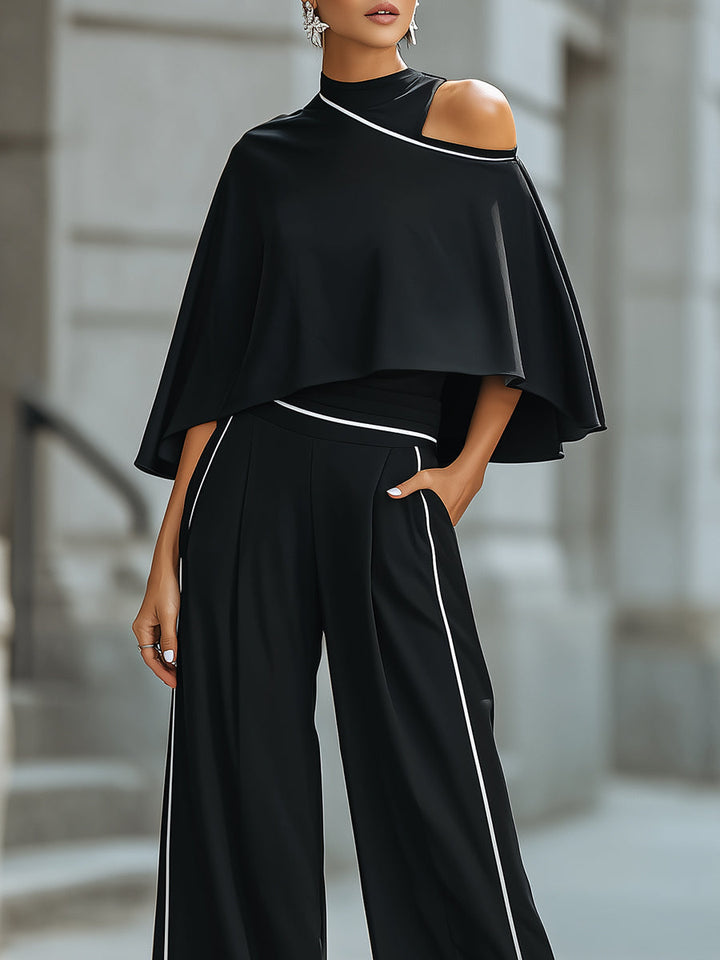 Vivienne | Cape Top Wide-Leg Pants Set