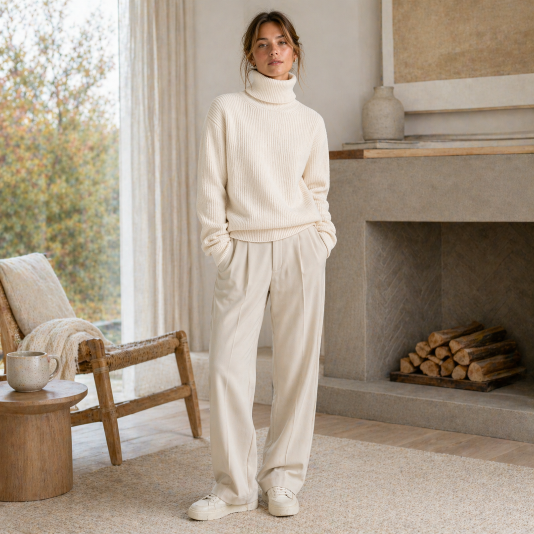 Sylvette | Oversized Merino Wool Turtleneck Sweater