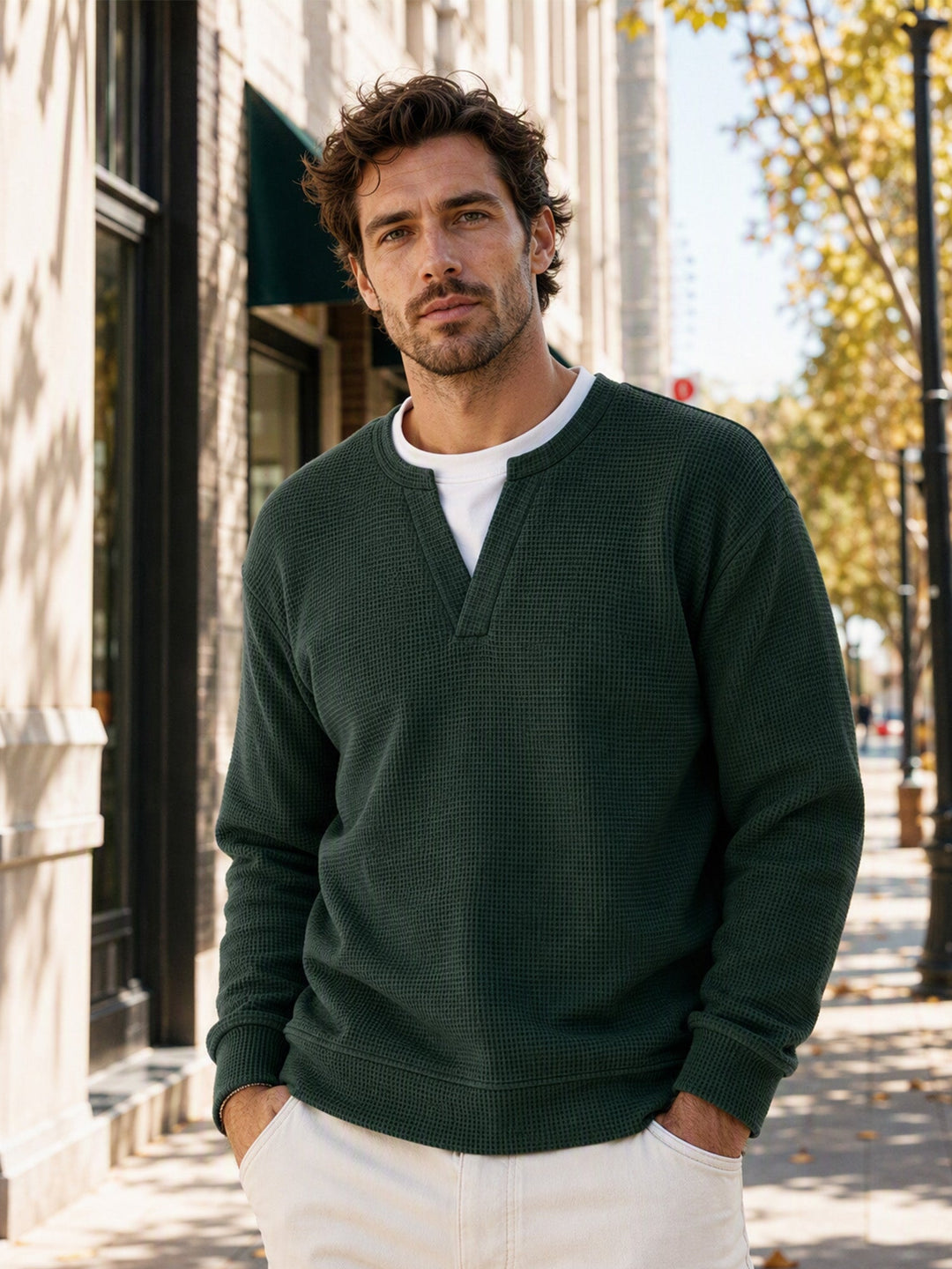 Layered Comfort Waffle Tee