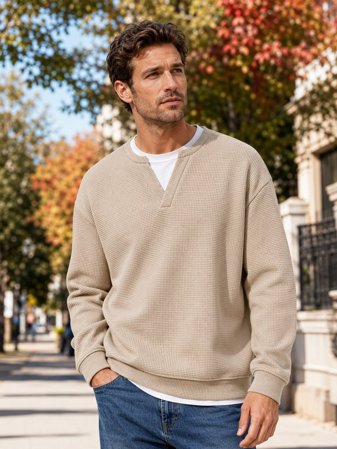 Layered Comfort Waffle Tee