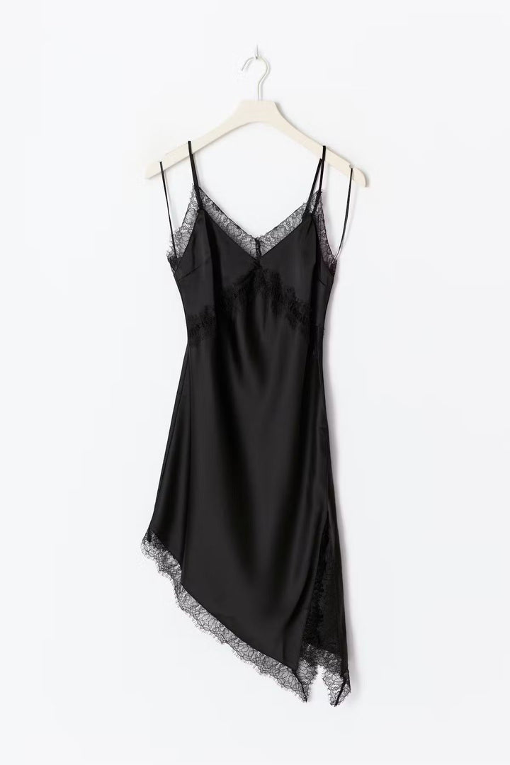 Sofie Satin Dress- Black