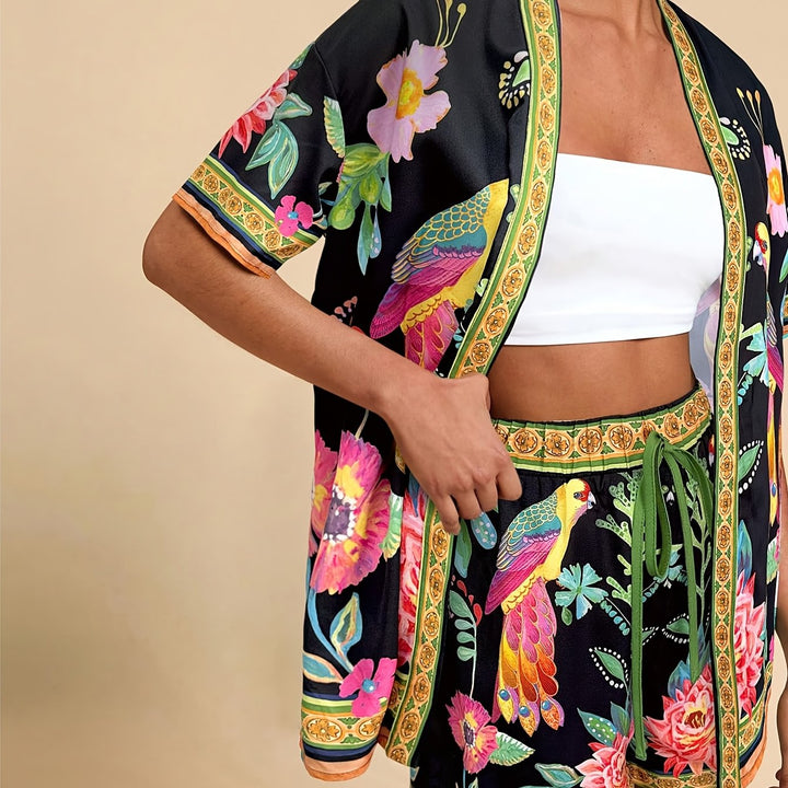 Tropical Breeze Short Sleeve Top  Shorts Set