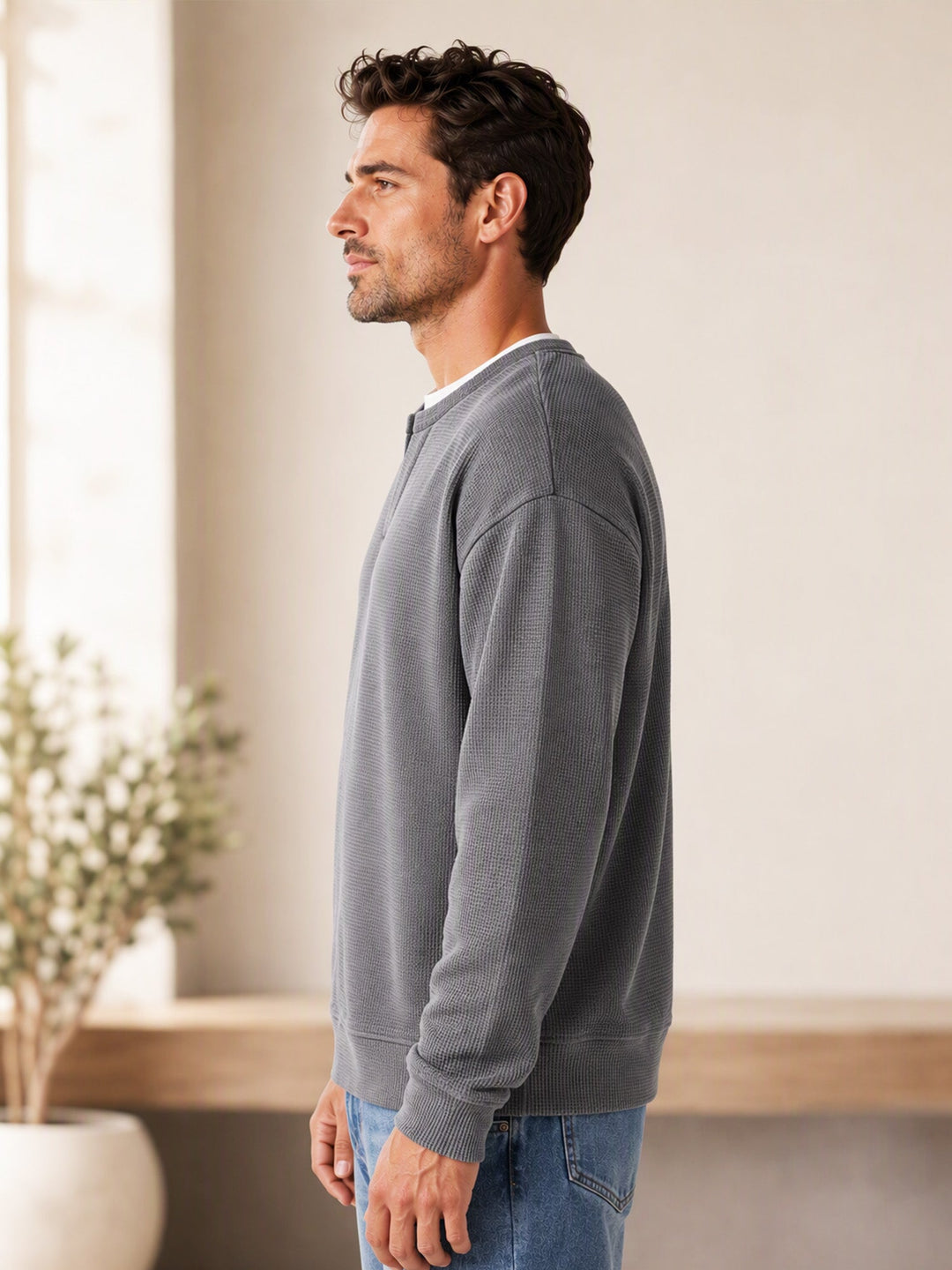 Layered Comfort Waffle Tee
