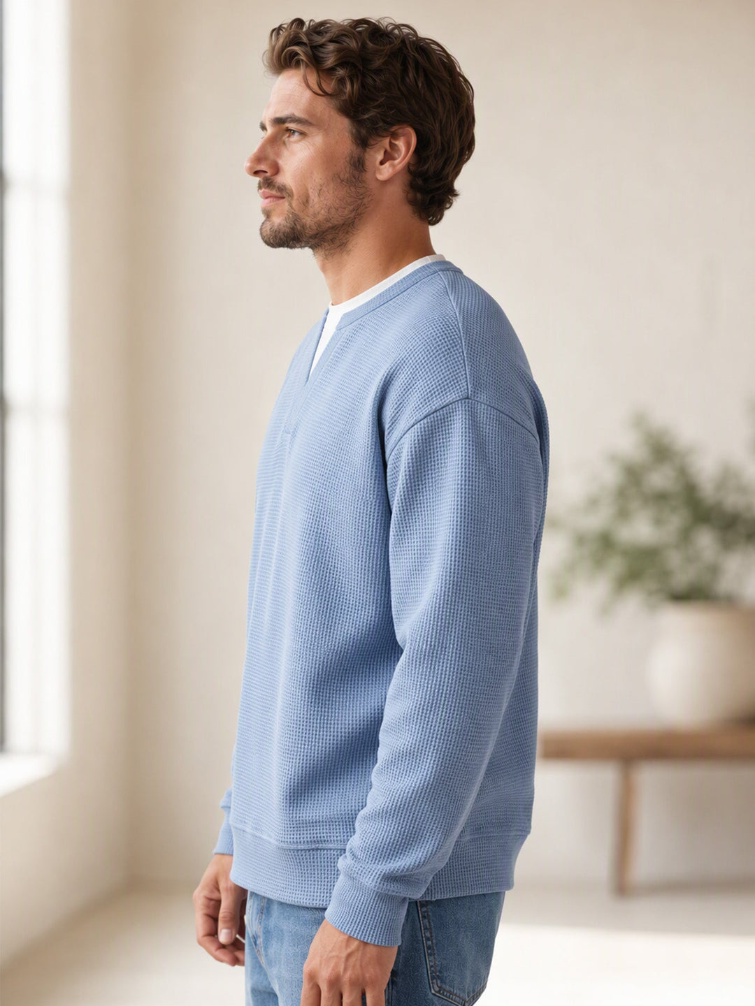 Layered Comfort Waffle Tee