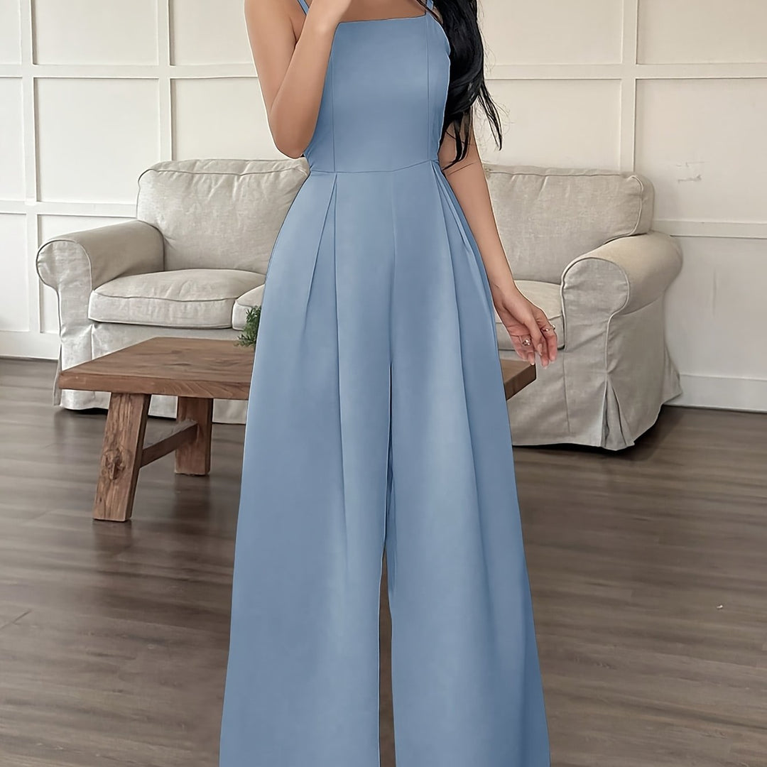 Wide-Leg Loose Solid Color with Ruched Design, Suitable for Summer Women&