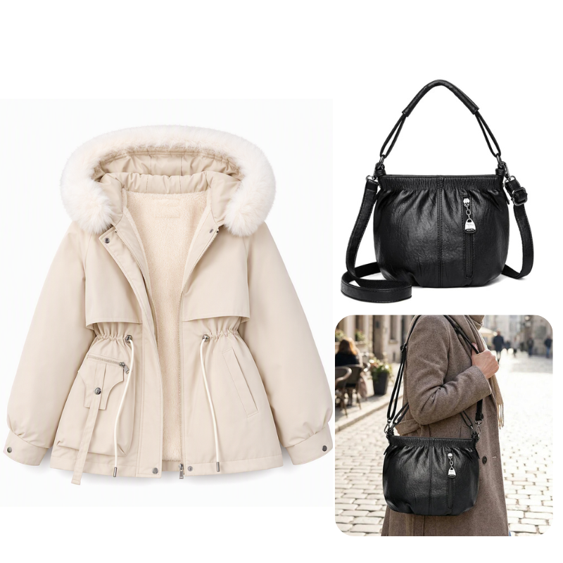 Amélie Cinched Faux Fur Parka