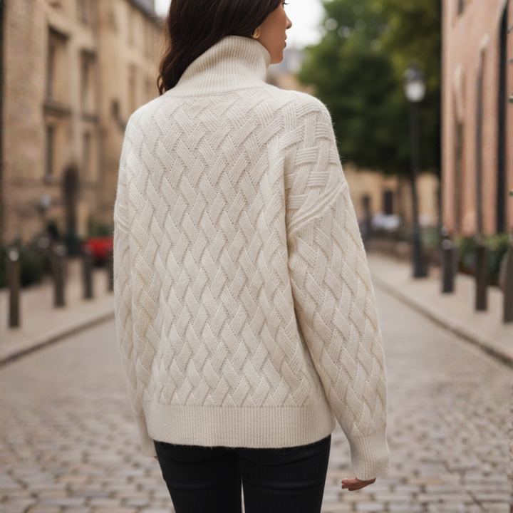Yvette | High Neck Cable Knit Oversized Sweater