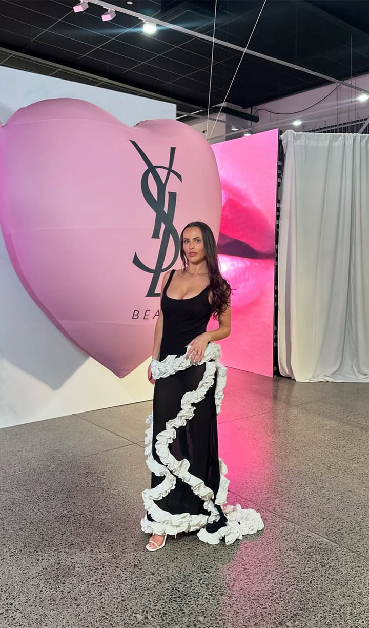 Wisteria Gown Maxi Dress In Black &amp; White