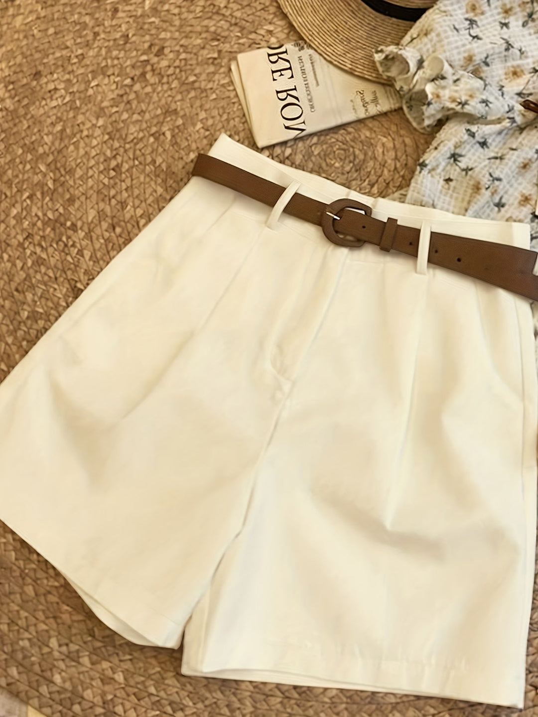 Three-Piece Set with Zipper Pocket Shorts
