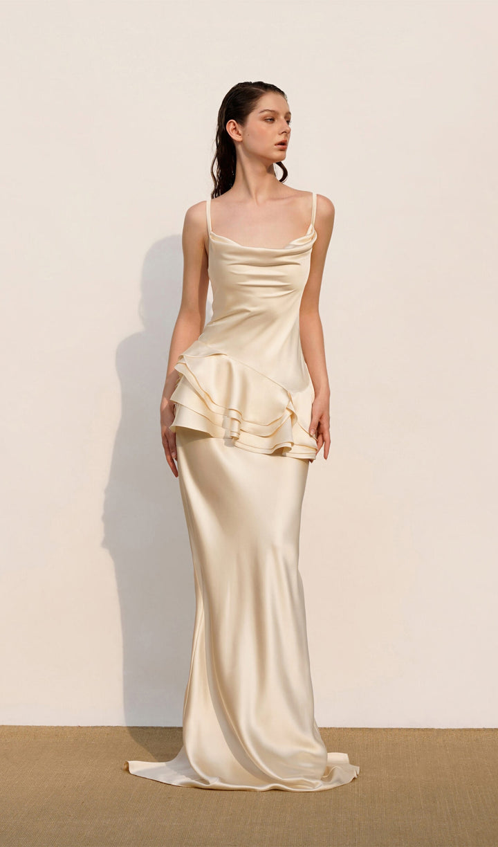 Sleeveless Layered Ruffled Miaxi Dress