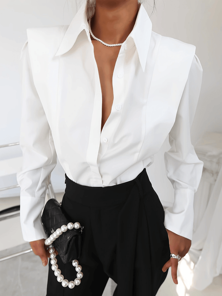 Chic Solid Casual Long Sleeve ButtonUp Shirt