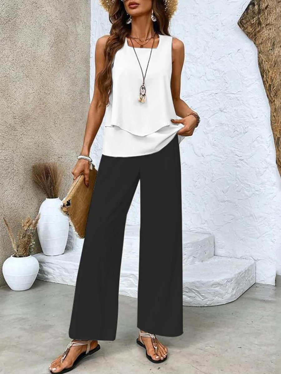 Abigail | Wide-Leg Pants Two-Piece Set