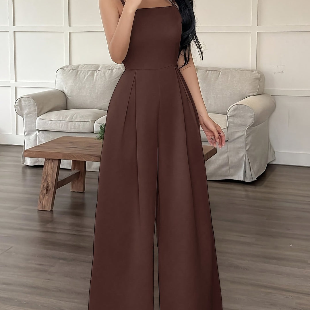 Wide-Leg Loose Solid Color with Ruched Design, Suitable for Summer Women&