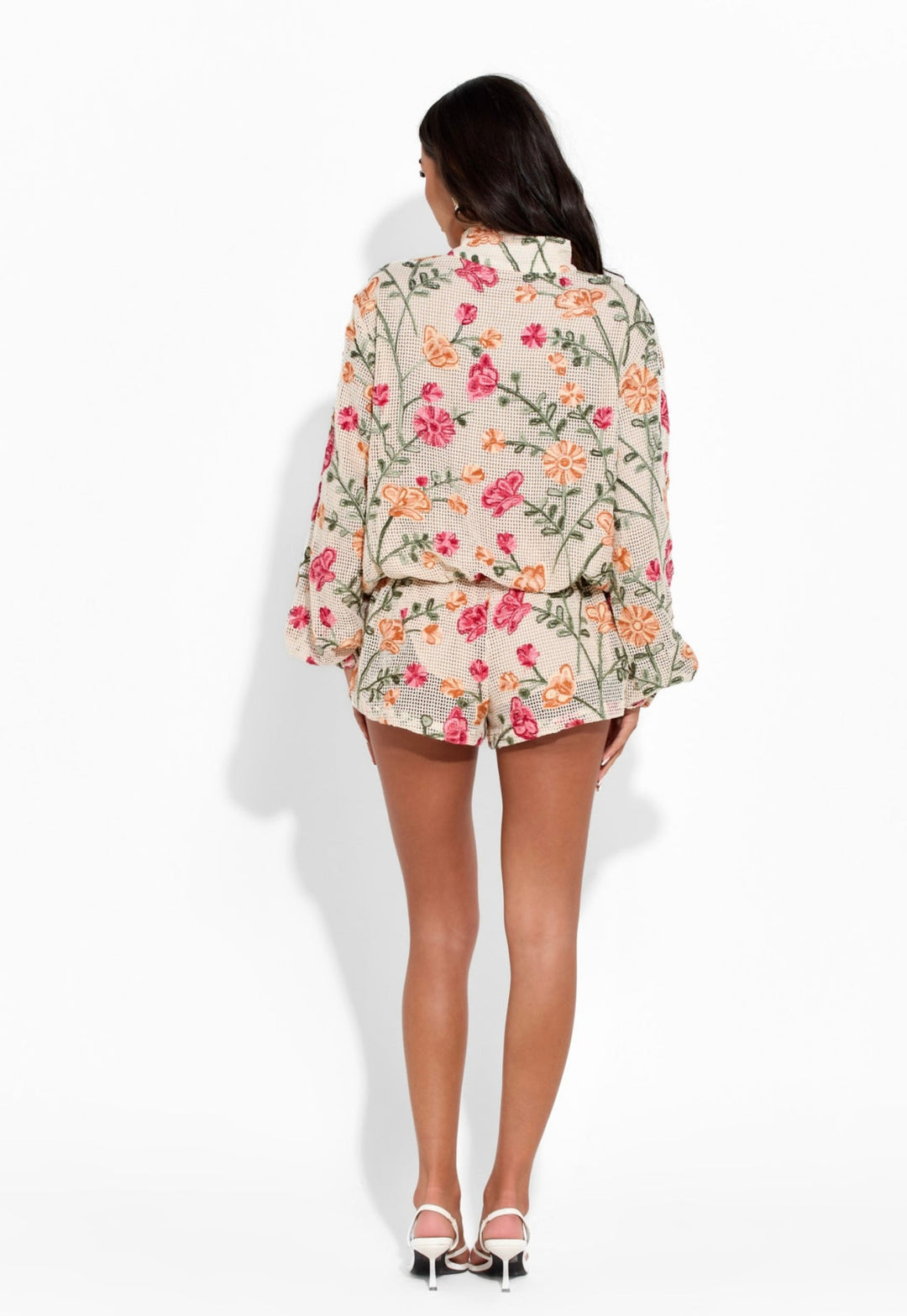 DAHLIA FLORAL CROCHET SHORTS