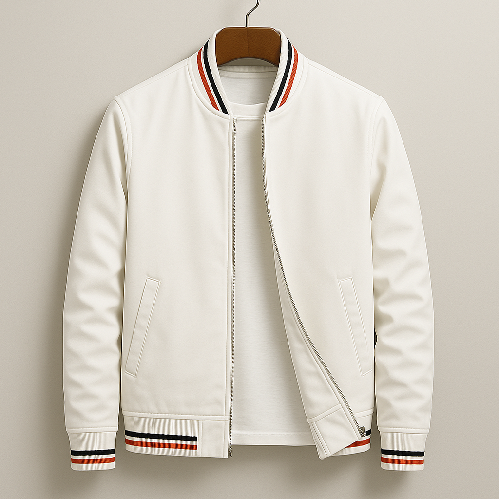 Striped Trim Zip Jacket