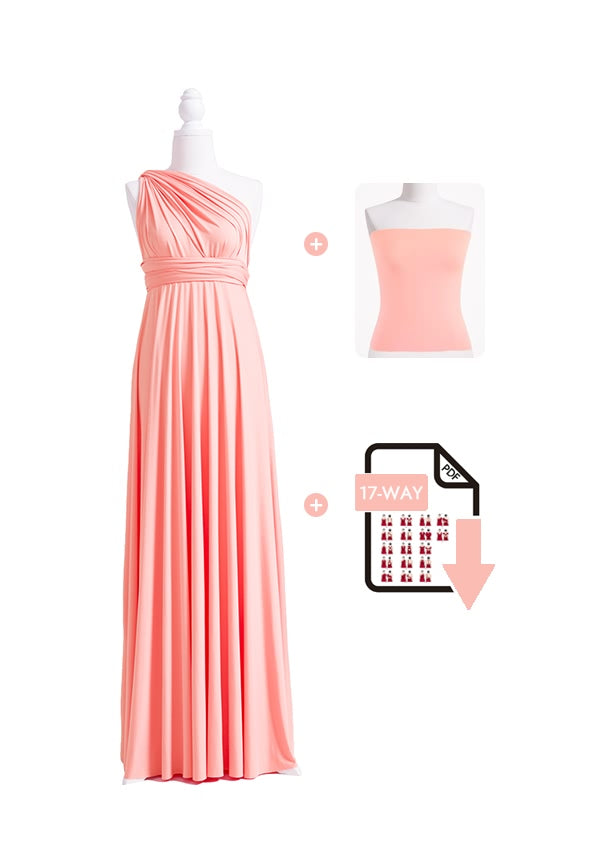 Peach Coral Multiway Infinity Dress