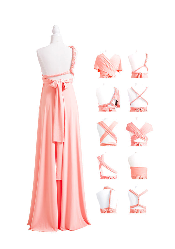 Peach Coral Multiway Infinity Dress