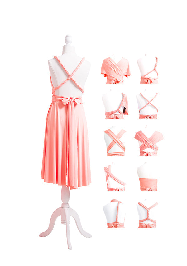 Peach Coral Multiway Infinity Dress