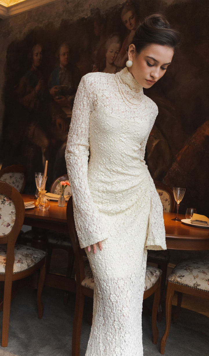 Solid Openwork Maxi Dress
