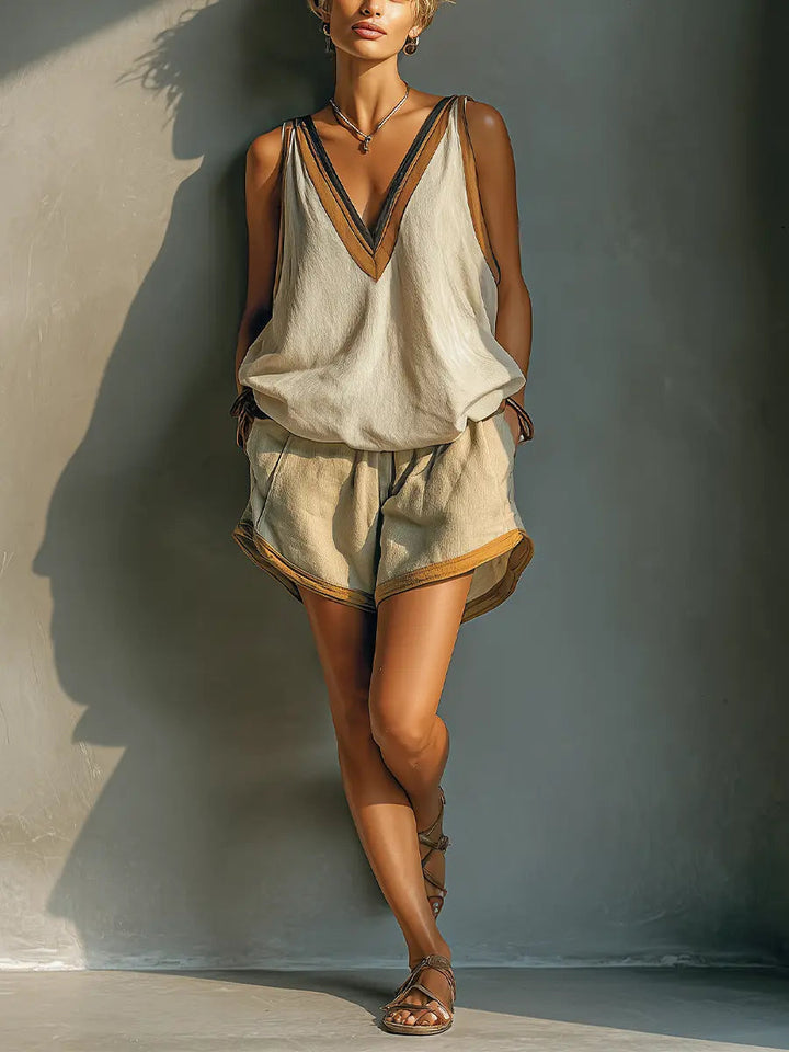 Sunny | Linen Tank Top Shorts Set