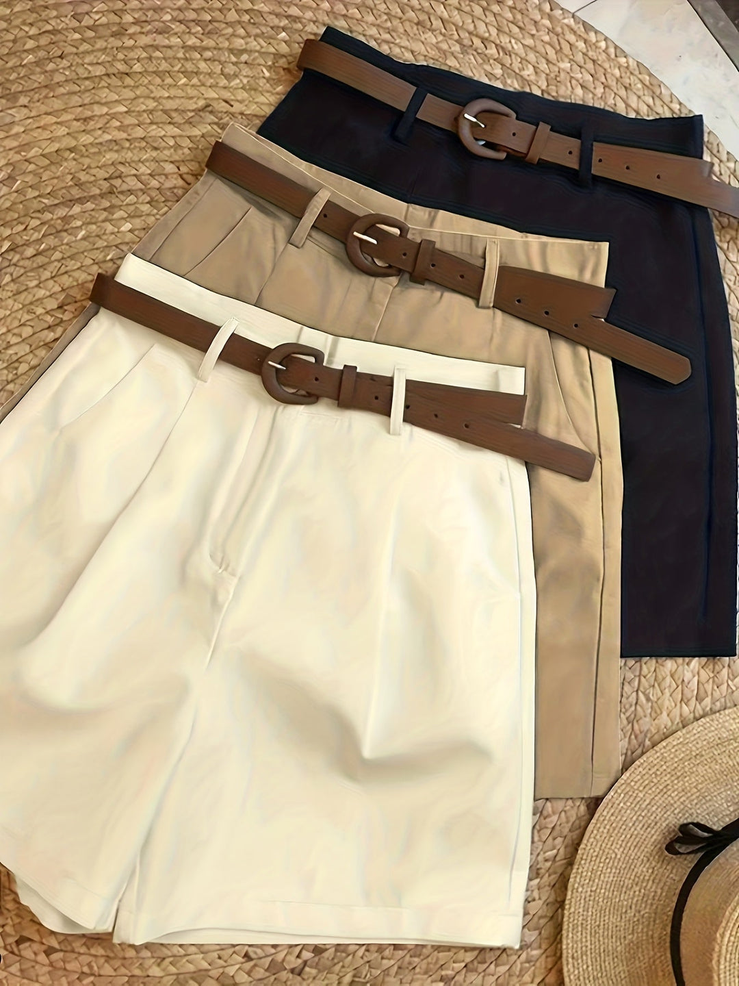 Three-Piece Set with Zipper Pocket Shorts