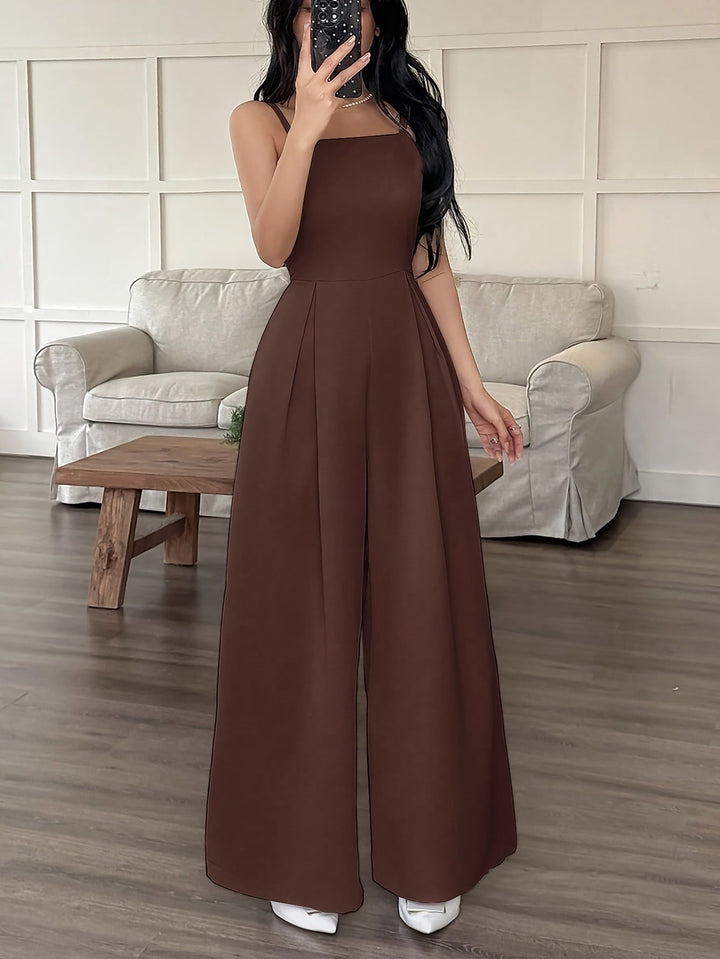 Wide-Leg Loose Solid Color with Ruched Design, Suitable for Summer Women&