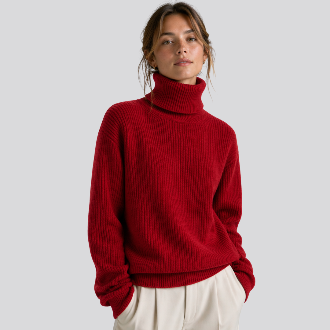 Sylvette | Oversized Merino Wool Turtleneck Sweater