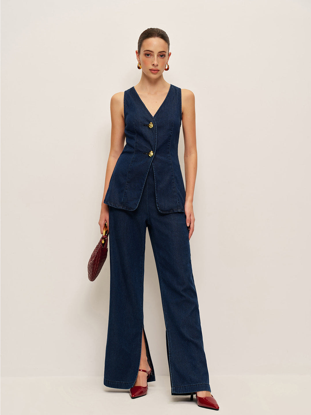 Classic Denim Button Vest