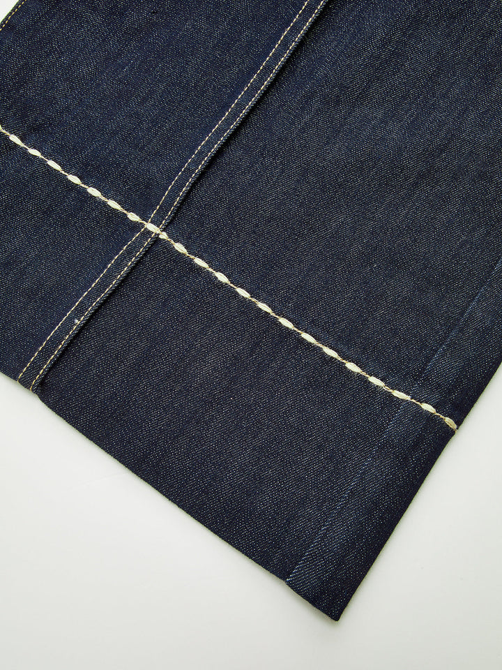 High-Waist Button Wide-Leg Denim Pants