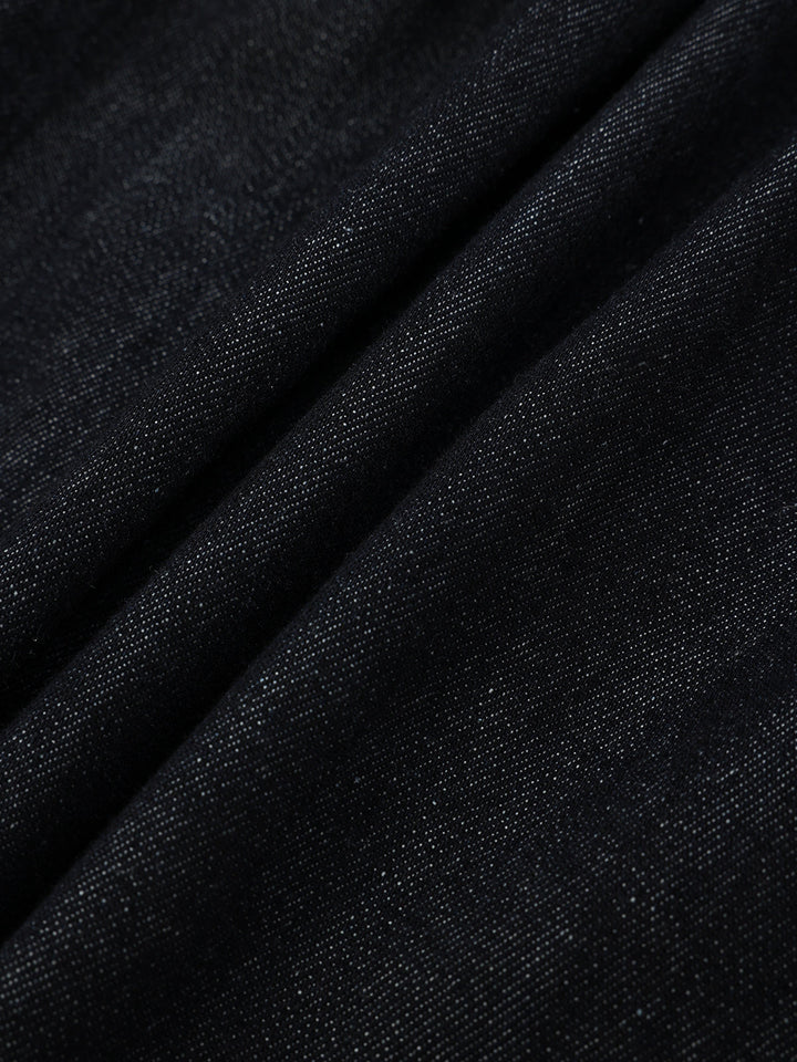 High-Waist Denim Extra Long Wide-Leg Pants