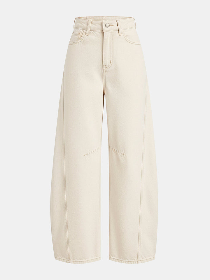 Denim Curved-Leg Jeans