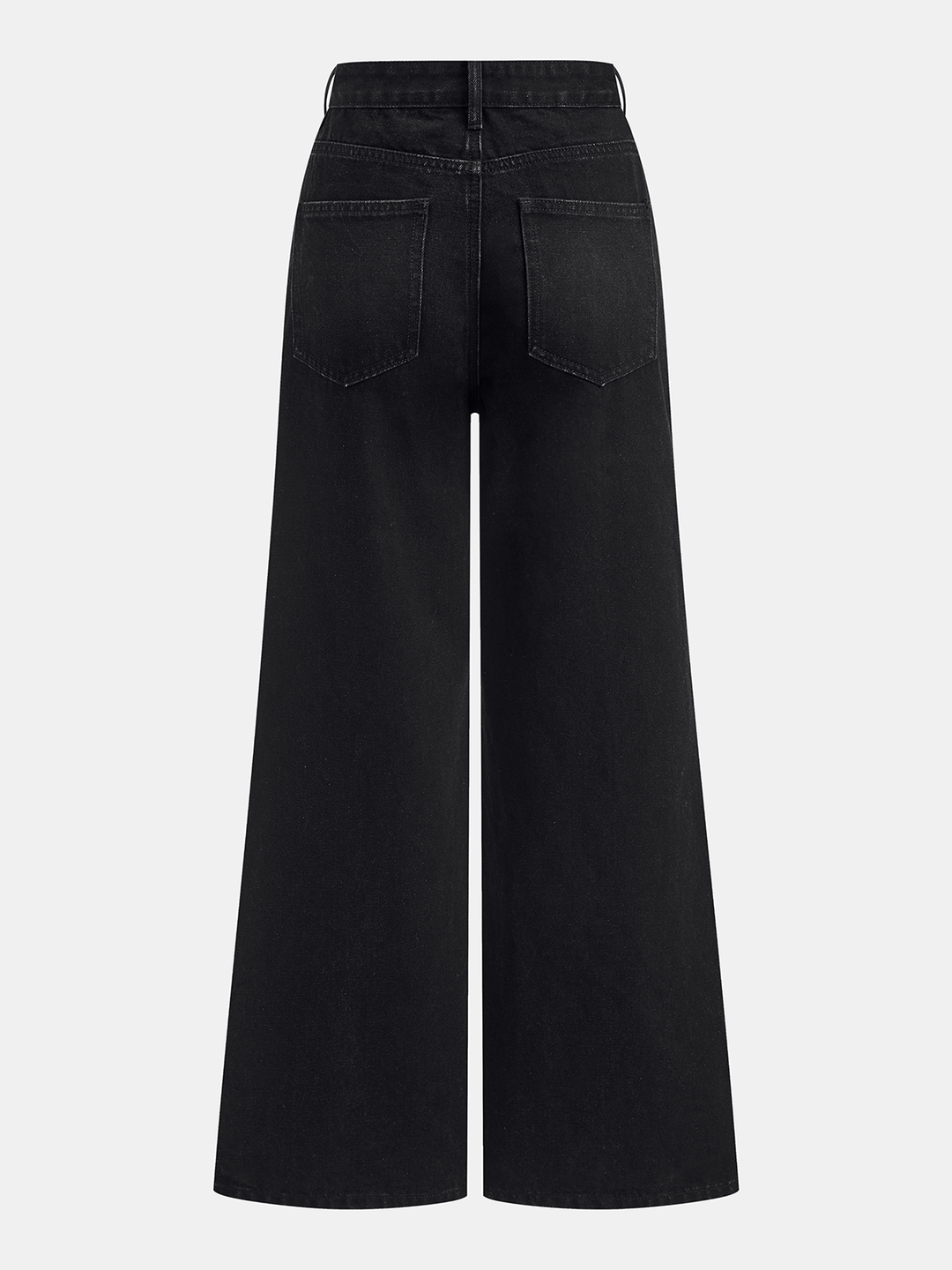 Metal Button-Detail Wide-Leg Jeans