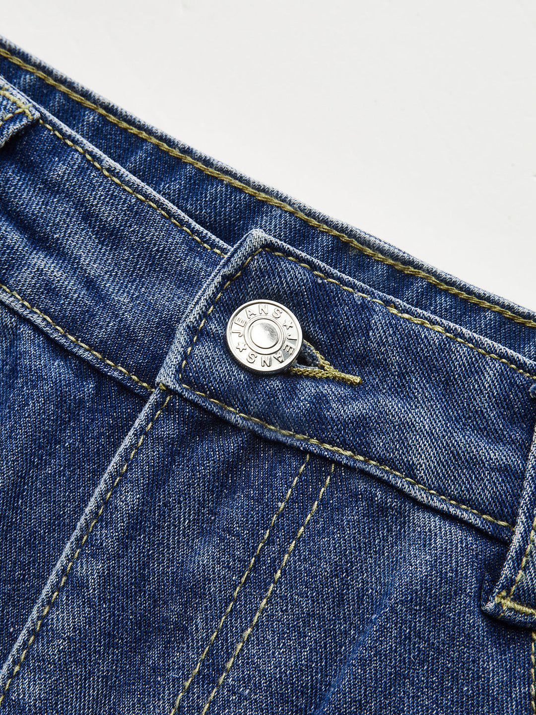 Frayed Hem Denim Midi Skirt