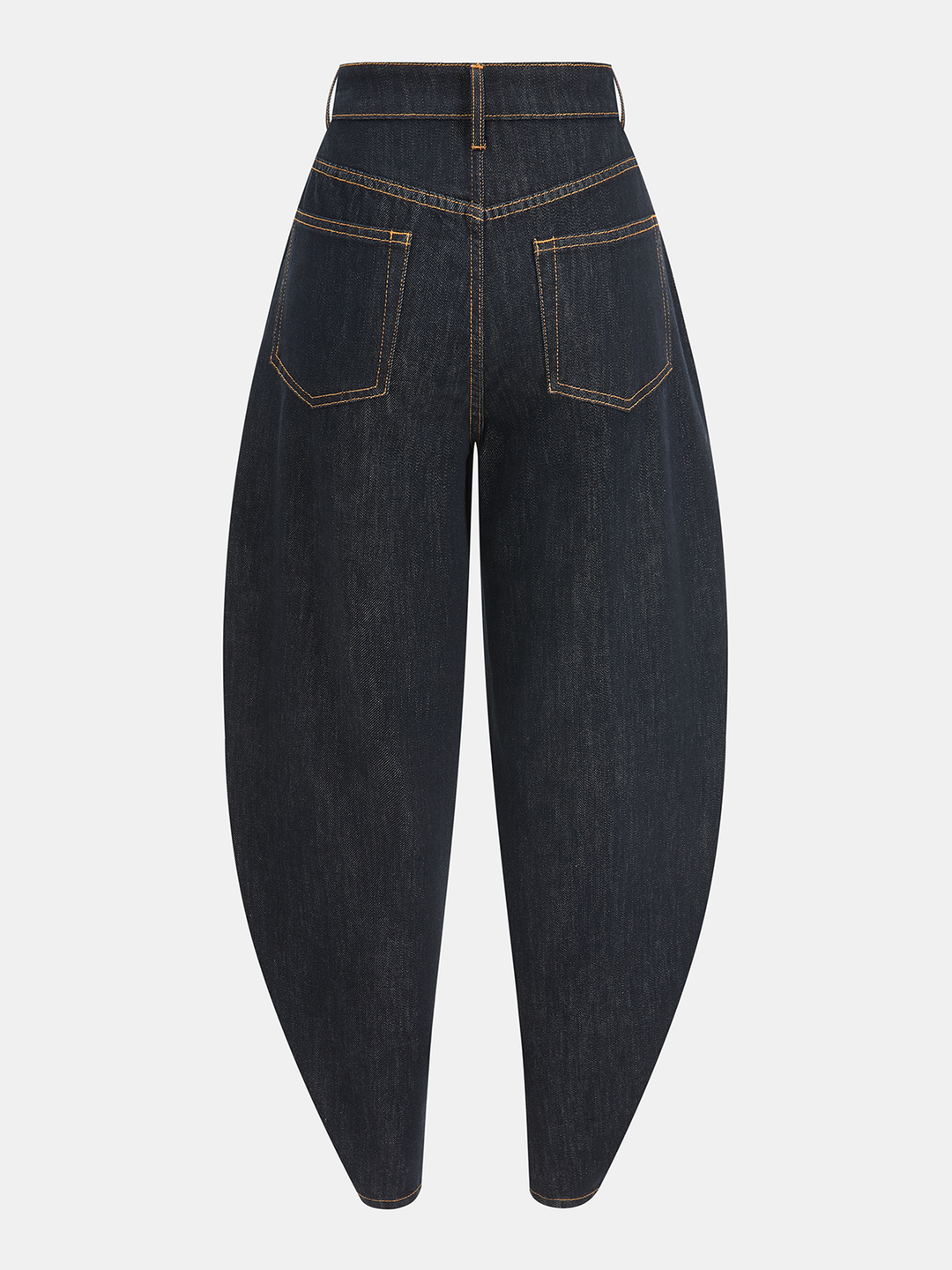 Metal Detail High-Waisted Balloon Jeans