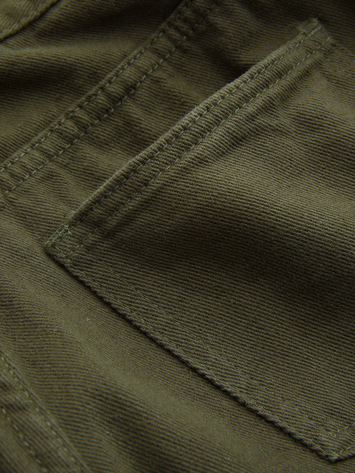 Overlay Panel Mid-Waist Wide-Leg Jeans