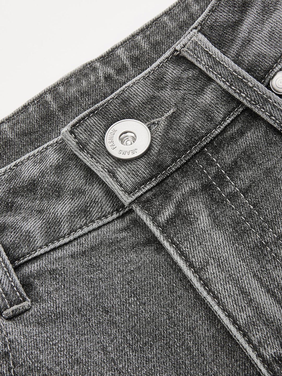 Mid-Waist Wide-Leg Denim Pants