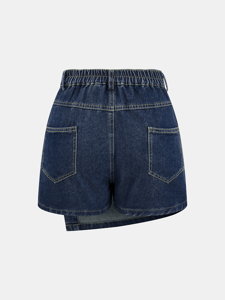 Denim Shirt &amp; Asymmetric Skort Set