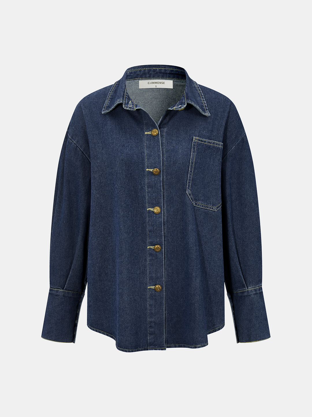 Denim Shirt &amp; Asymmetric Skort Set