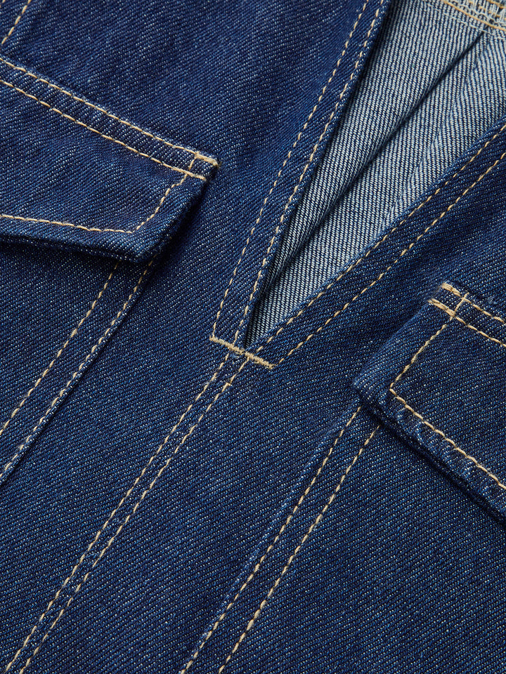 Denim Pocket Detail Shorts Set