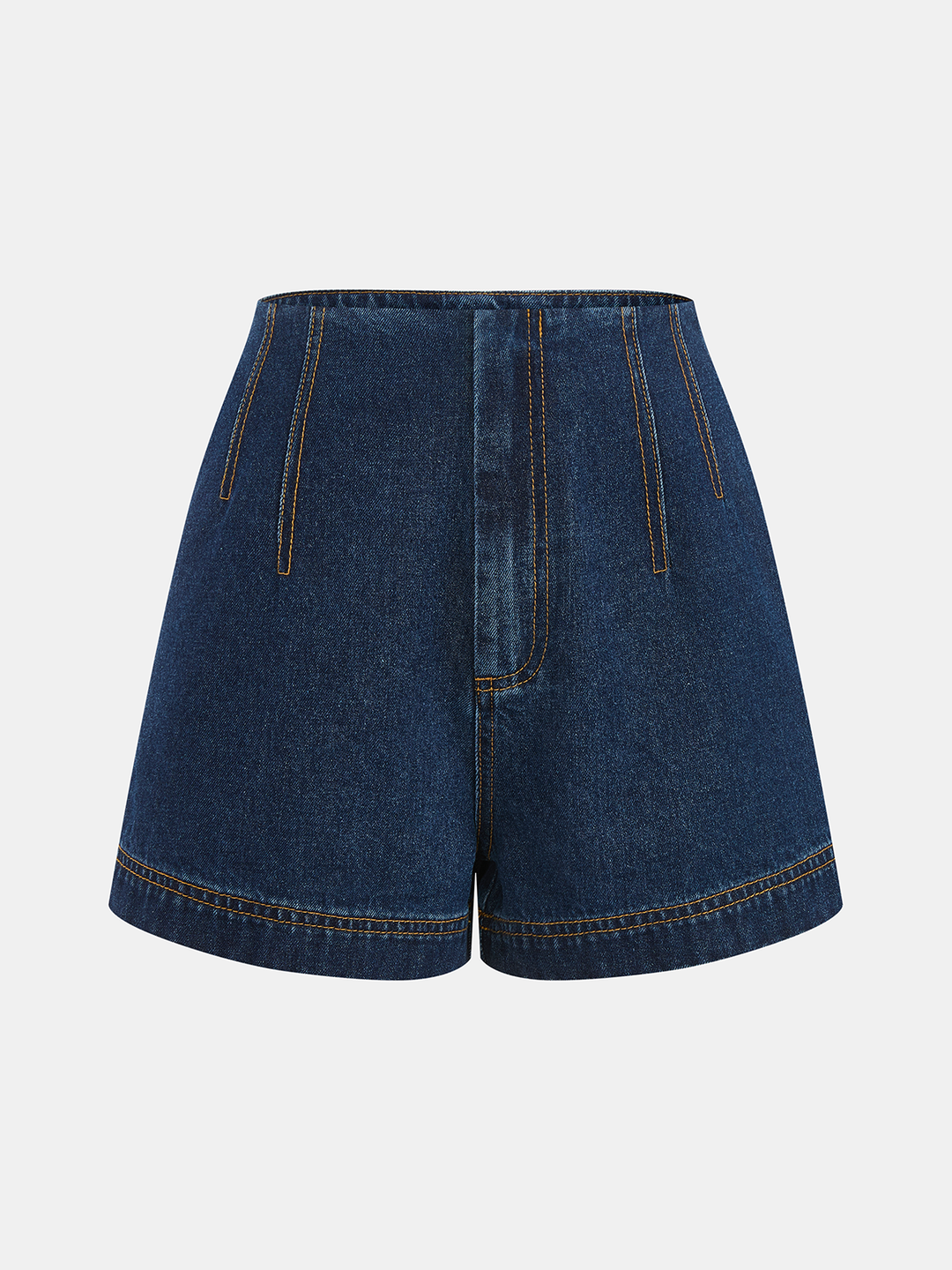 Metal Button Denim Sleeveless Vest &amp; Shorts Set
